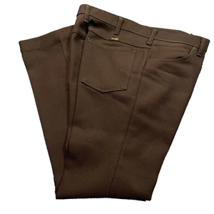 Vintage Wrangler Hose Herren braun 32W x 32L 100% Polyester Rancher Slacks 90er - Bild 1 von 16
