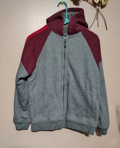 Wonder Nation Boys Hooded Sweatshirt*Color* Grey & Burgundy *Size* XL 14-16 - Picture 1 of 2