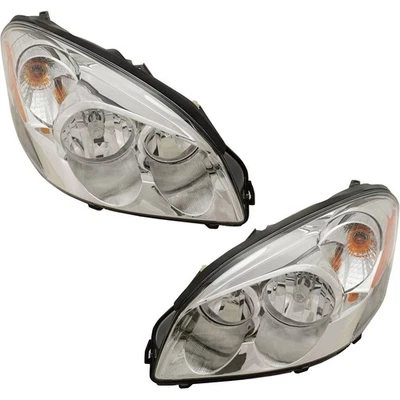 LH & RH Headlight Fits Buick Lucerne 2006-11 Halogen w/ Bulbs White Turn Signal - Изображение 1 из 4