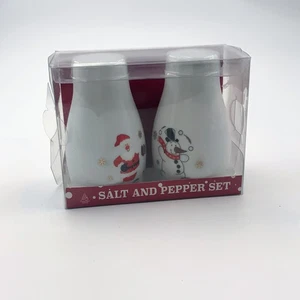 Christmas  Salt and Pepper Shaker Set Ceramic Santa Snowman - Picture 1 of 22