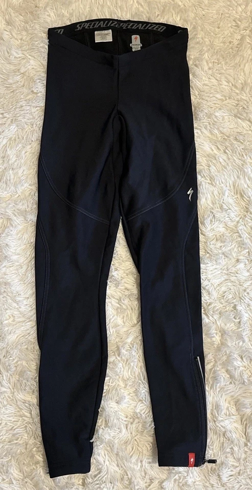 Leggings de ciclismo forrados de lana especializados pantalones cremallera tobillos para mujer pequeños negros Foto 1 de 4