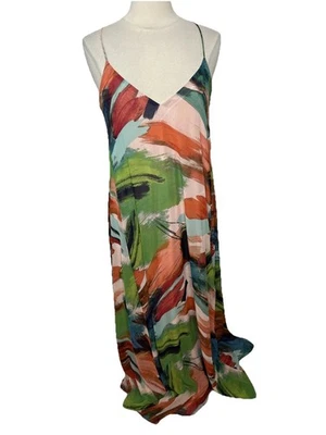 Be by CHETTA B Racerback Maxi Dress Colorful Abstract Ladies Sz L Flowing New - Image 1 of 4