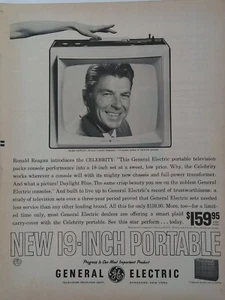 Pubblicità stampa televisione portatile General Electric 1961 vintage con Ronald Reagan - Foto 1 di 1