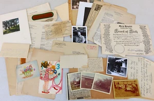 Gemischtes Familien Lot ALT Foto Portrait Geburt Bericht Karten Ephemera Grüße YY - Bild 1 von 12