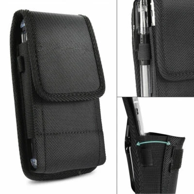 For Motorola Moto E7 Phone Wallet Case Nylon Holster Pouch with Belt Clip Loop - Image 1 of 4