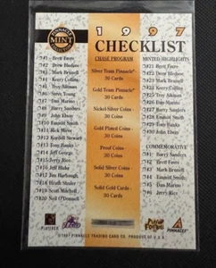 1997 Pinnacle Mint Collection NFL Checklist Card NFL - Picture 1 of 3