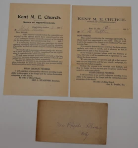 1904 KENT M E CHURCH KENT OHIO CHURCH DUES NOTICE OF APPORTIONMENT SET OF 3 - Picture 1 of 5