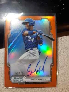 2019 Bowman Sterling Orange Refractor autograph Seuly Matias BSPA-SM /50 - Picture 1 of 1