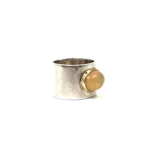 925 Silber Band Ring Designer Schmuck vergoldet 2.62ct Opal 15.9mm / 50 Vollopal - Picture 1 of 15