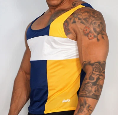 CAMISA SIN MANGAS DE NAILON AZUL MARINO PARA HOMBRE X-LARGE Foto 1 de 4