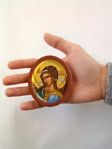 Erzengel Gabriel kleine orthodoxe Ikone handbemalt, original griechische byzantinische Kunst - Bild 1 von 8