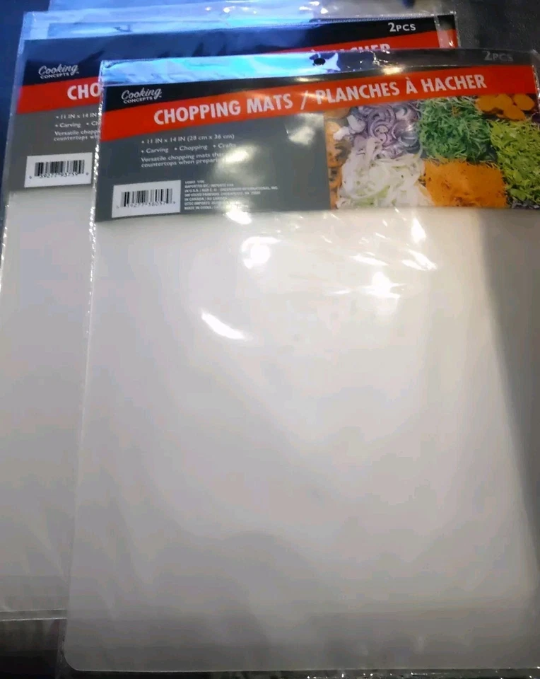 2 Pkgs 2 Flexible Plastic Chopping Cutting Sheets Mats 11" x14" Dishwasher Safe - Image 1 of 1