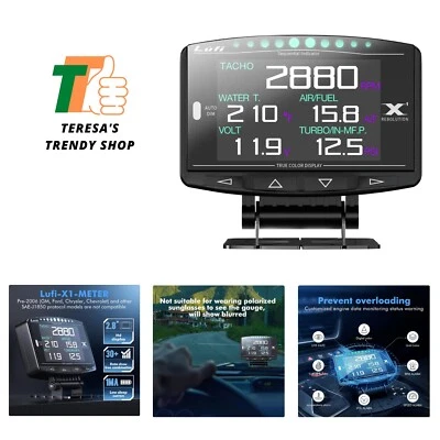 X1 Obd2 Gauge Display,Boost Gauge,Speedometer,Water Temperature Meter,Multi-E... - Image 1 of 4
