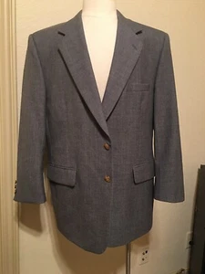 *EUC* HARDY AMIES GRAY TEXTURED Men’s BLAZER JACKET SPORT COAT 46R - Picture 1 of 9