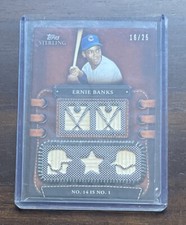 2010 Topps Sterling Ernie Banks Five Pieces Of Game Used Memorabilia 16/25