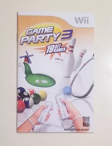Game Party 3 Nintendo Wii Manual Instruction Book only Free Shipping - Picture 1 of 3