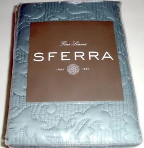 Sferra Harrison Euro Sham Blue Quilted Pima Cotton Sateen New - Picture 1 of 2