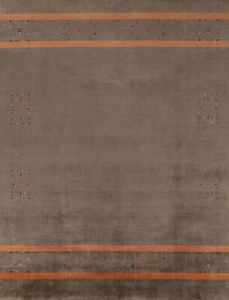 Artisan-crafted Brown Gabbeh Rug Wool Handmade Bedroom Carpet 8x10 ft. - Picture 1 of 20