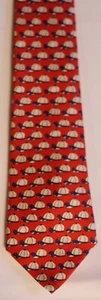 HERMES 684 OA BASEBALL CAPS DONE IN RED,WHITE,BLUE,BLACK 57 X 3 3/8 SILK TIE - Picture 1 of 6