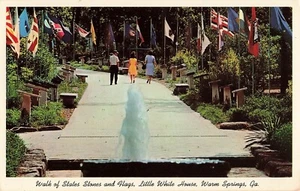 Warm Springs Mann & 2 Damen bei Walk of States Sommer Georgia GA Vintage Postkarte - Bild 1 von 2