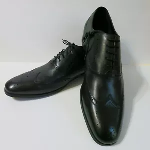 Zapatos de vestir Oxford Express Wingtip de cuero negro para hombre talla 13 precio de venta sugerido por el fabricante $128 nuevos con caja - Imagen 1 de 7