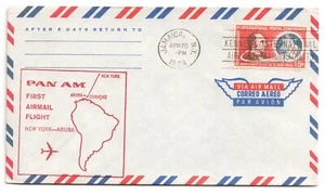GoodChoice: 1964 FF First Flight Cover • PAN AM • NEW YORK - CURACAO - ARUBA - Picture 1 of 1