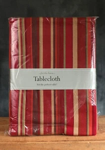 Tablecloth 60 x 84 inch Rectangle harvest Pumpkin Stripe Fall Thanksgiving Decor - Picture 1 of 3
