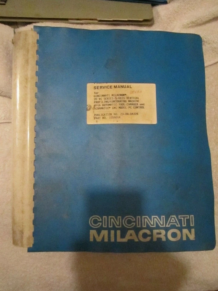 Cincinnati Milacron Parts & Service Manual Auto Tool Changer Publication BOOK - Image 1 of 4