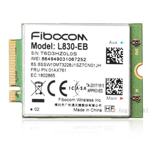 Fibocom L830-EB 01AX761 4G Module Card For Lenovo T480 T480s T580 X280 X380 - Zdjęcie 1 z 5