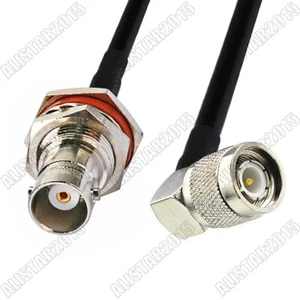 BNC Female Bulkhead to TNC Male Right Angle RF Coaxial Coax RG58 Cable 50cm - 2m - Picture 1 of 3
