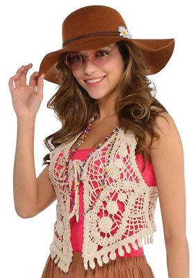 Chaleco de ganchillo años 60 traje para adulto disfraz accesorio ESTÁNDAR Foto 1 de 2