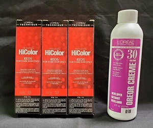 L'Oreal Excellence HiColor H9 Red Hot (3 Pack) 1.74 oz w 8oz 30 Vol Oreor Creme - Picture 1 of 3