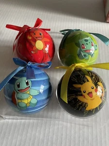 Pokemon Pikachu Christmas Tree Ornaments Set of 4  EUC - Picture 1 of 5