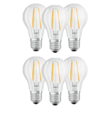 Osram LED 6.5w Light Bulb GLS A60 Base Classic A 60W Cool White 4000k 6 pack - Image 1 of 4