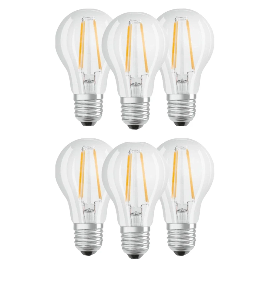 Osram LED 6.5w Light Bulb GLS A60 Base Classic A 60W Cool White 4000k 6 pack - Image 1 of 4