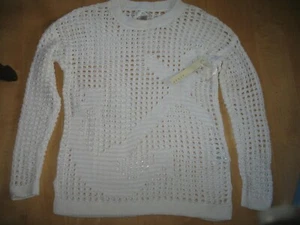 Kenar 100% Cotton Sweater -Anchor Design -White - Med -New With Tags - Picture 1 of 4