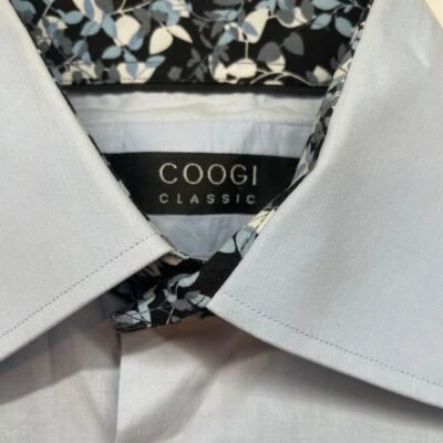 Camisa COOGI Clásica Para Hombre Manga Larga Abotonada Azul Claro Talla Grande Foto 1 de 4