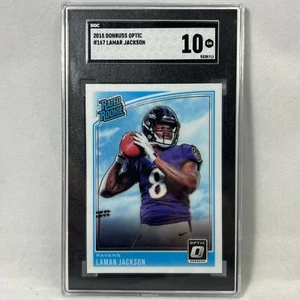 2018 Lamar Jackson Baltimore Ravens Optic #167 Rated Rookie SGC 10 MVP - Picture 1 of 4