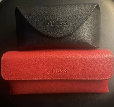 GUESS Rojo Gafas de Sol Estuche Protector Imitación Cuero y Negro Gafas de Sol Estuche Foto 1 de 4