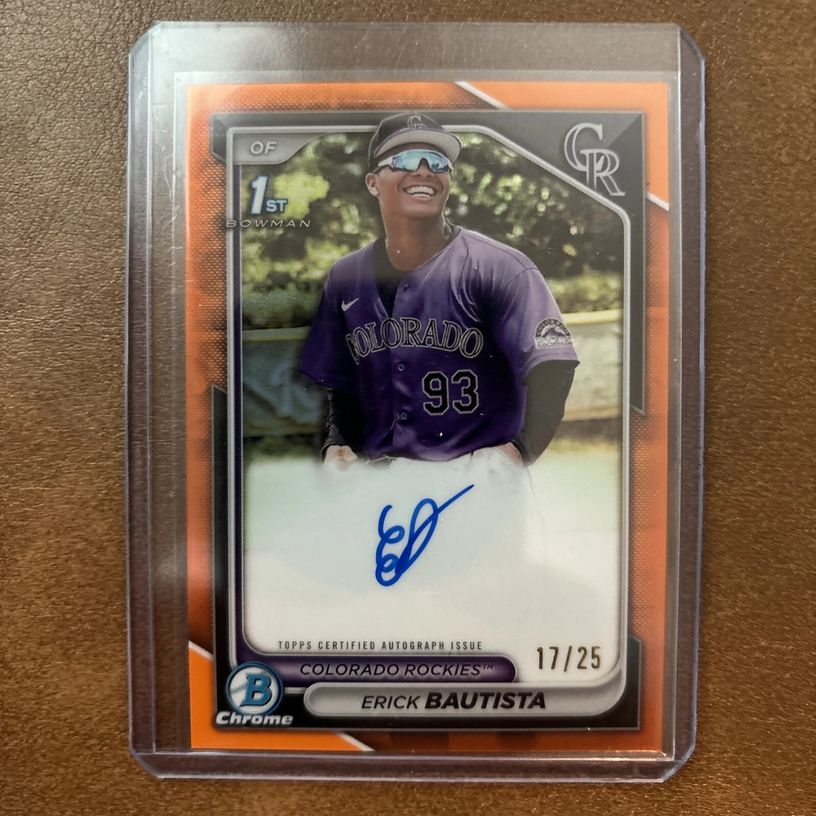2024 Bowman Chrome Erick Bautista #CPA-EB Orange Refractor Auto /25 Rockies