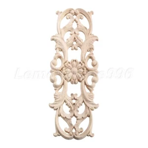 European Style Wood Carved Decal Unpainted Onlay Applique Door Cabinet DIY Decor - Picture 1 of 9