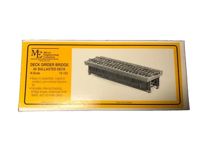 Micro Engineering 75-153 N Scale 40' Deck Ballasted Girder Bridge Kit - Image 1 of 4