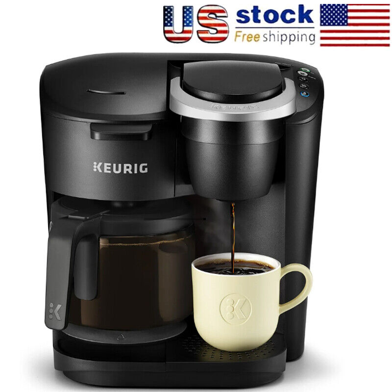 K-Duo Essentials Single Serve K-Cup Pod & Carafe Coffee Maker Machine Black NEW