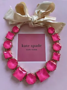 Kate Spade Neon Florescent Pink Resin Crystal Kaleidoscope Statement Necklace - Picture 1 of 24