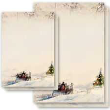 Motiv-Briefpapier KUTSCHE IM WALD - Pferdekutsche im Schnee
