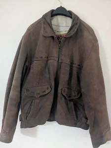 Vintage 80's Bronx Apache Leather Jacket Size 44" Tan Prop - Picture 1 of 8