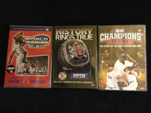 BOSTON RED SOX new 3 DVD Lot: 2004 World Series + Ring Ceremony & 2007 Champions Cover