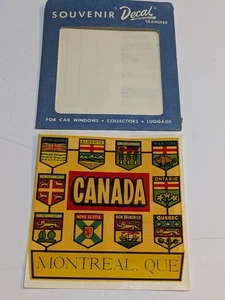 Canada Montreal Que Travel Decal Luggage Sticker Vintage Ephemera - Picture 1 of 3