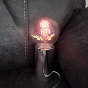 Habitat Blume Stutfohlen Lampe Filament Silber Sockel Leuchte Männerhöhle Retro Barware  - Bild 1 von 5