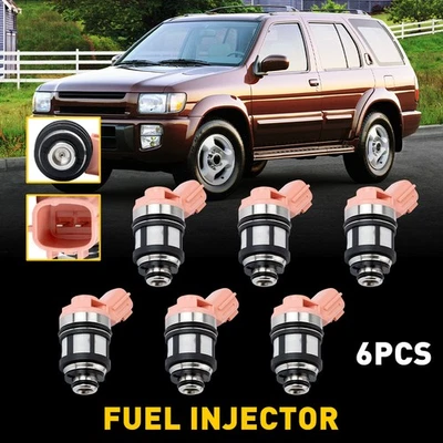 6X Fuel injectors Fits For 2000 2001 2002 2003 2004 Nissan Xterra 3.3L 166001801 - Image 1 of 4